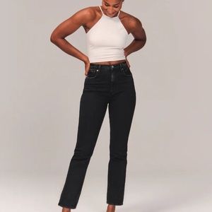 Curve Love Straight Leg Jeans Black 31